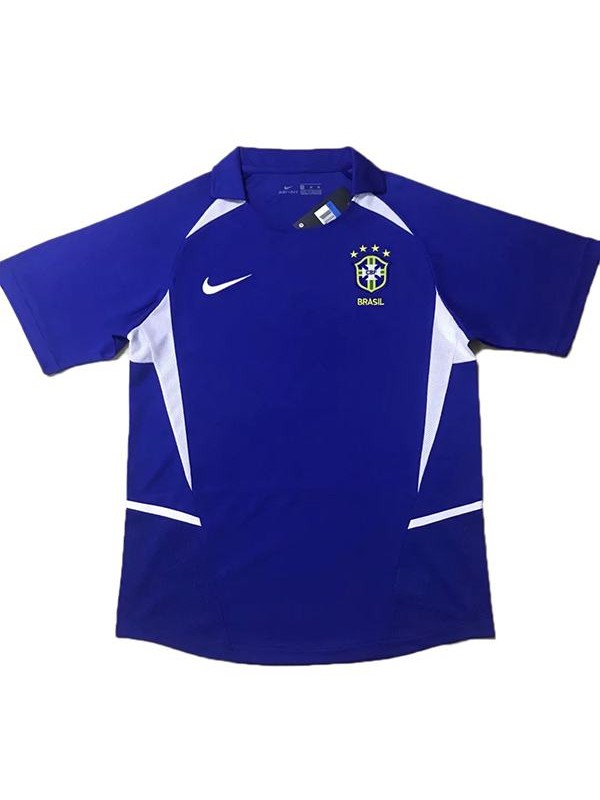 Brazil away retro soccer jersey maillot match men's 2ed sportwear football shirt 2002